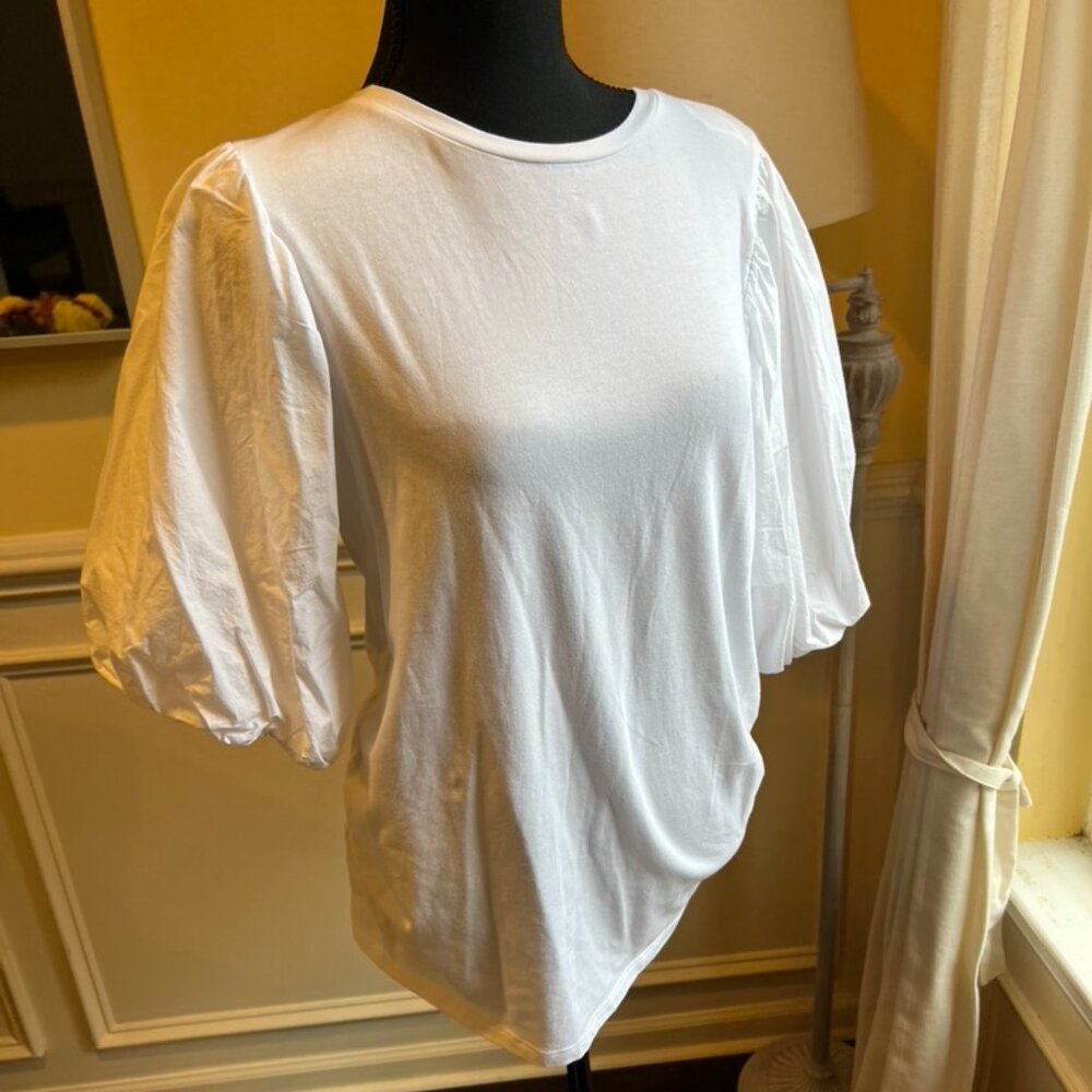 H&M Mama White Puff Sleeve Maternity Top Size M